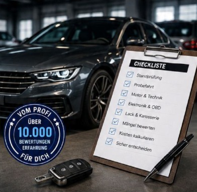 Ein Auto neben einer Checkliste – Illustration aus dem AutoSelect Copilot